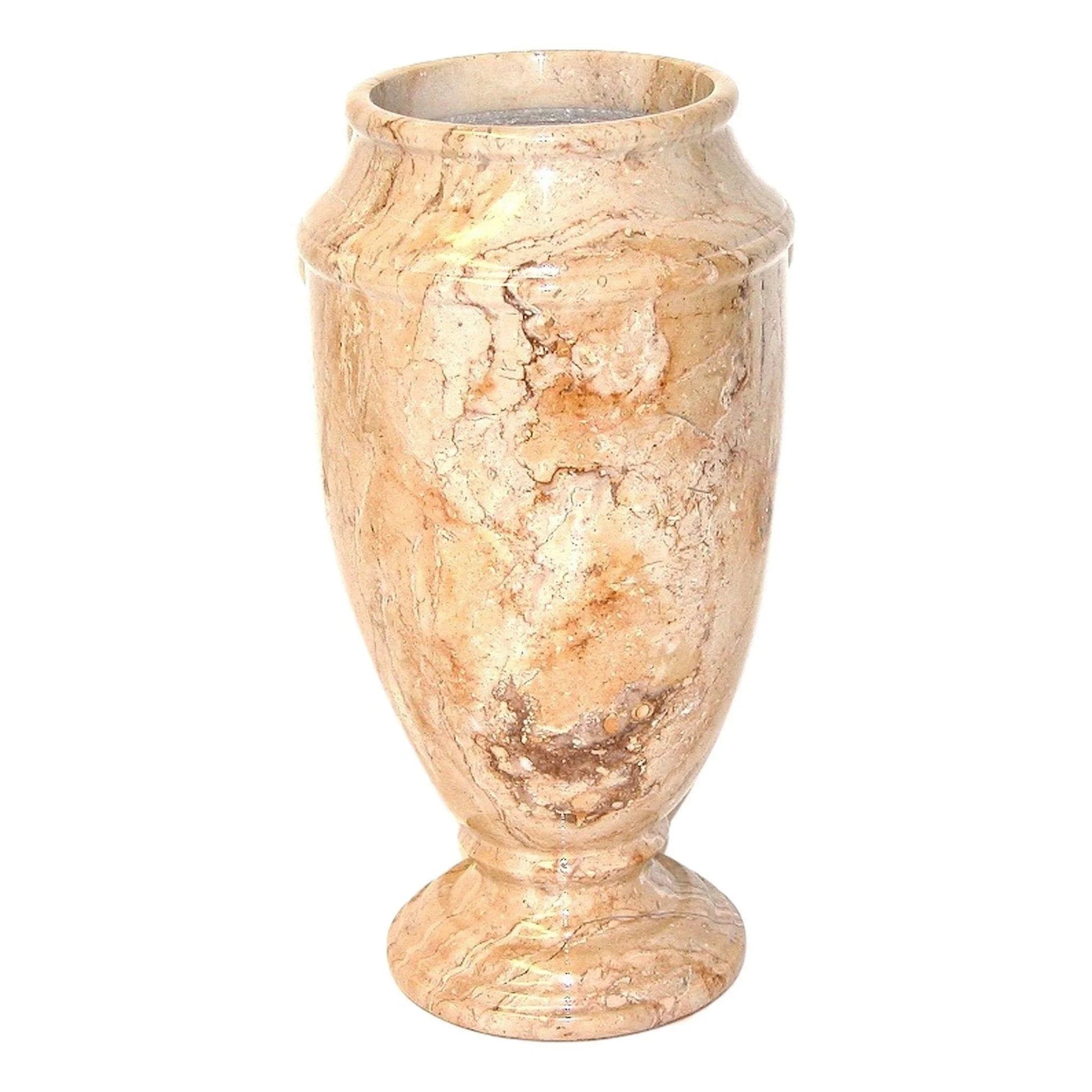 Sahara Beige Marble 13-inches Tall Decorative Vase - PoshaBella