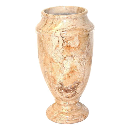 Sahara Beige Marble 13-inches Tall Decorative Vase - PoshaBella