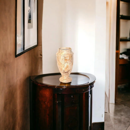 Sahara Beige Marble 13-inches Tall Decorative Vase - PoshaBella