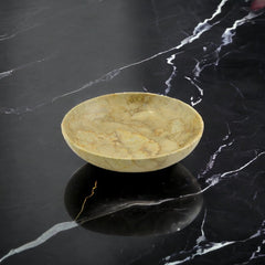 Sahara Beige Marble 8-inch Centerpiece Bowl for Dining Room Table