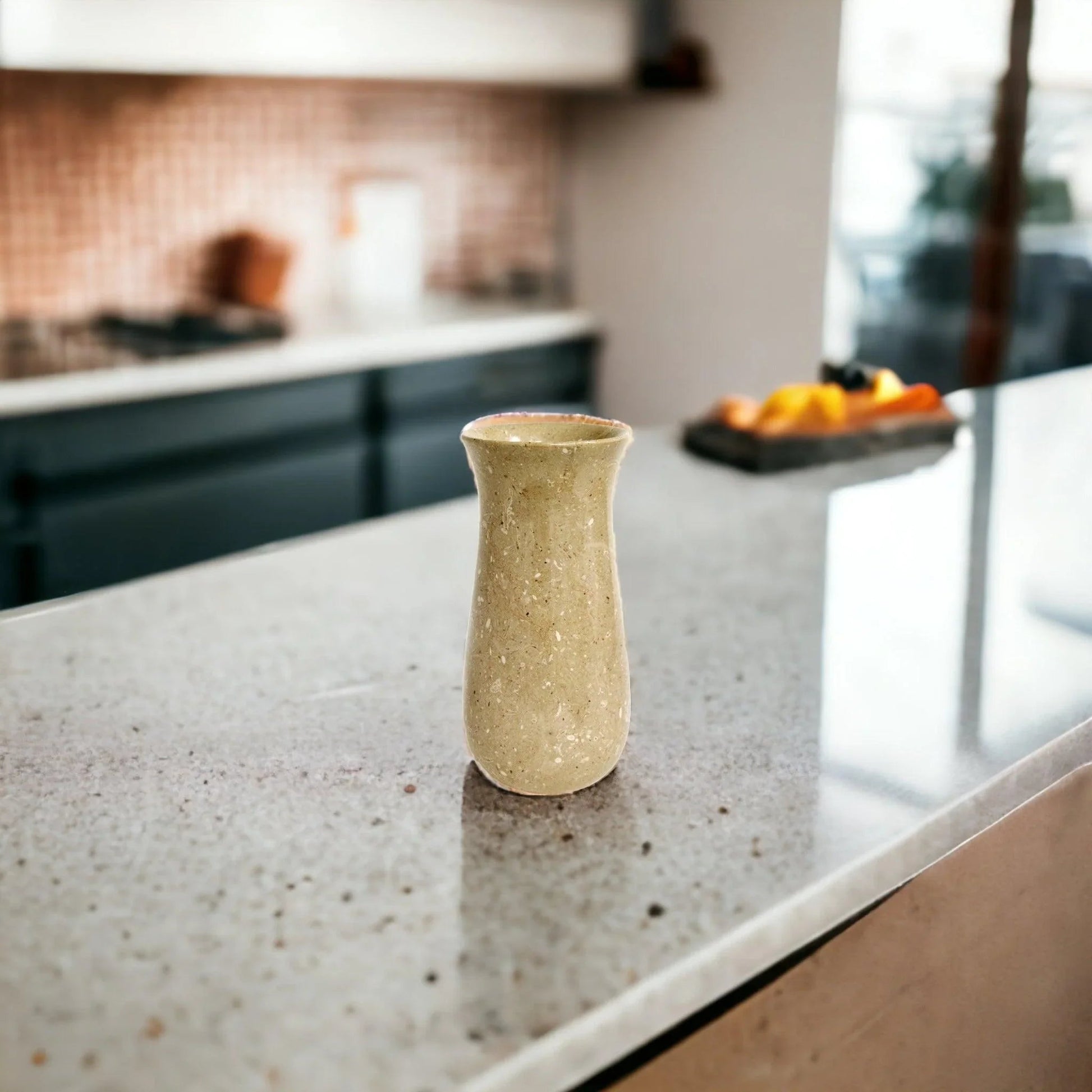 Sahara Beige Marble 9 inch Kitchen Vase - PoshaBella