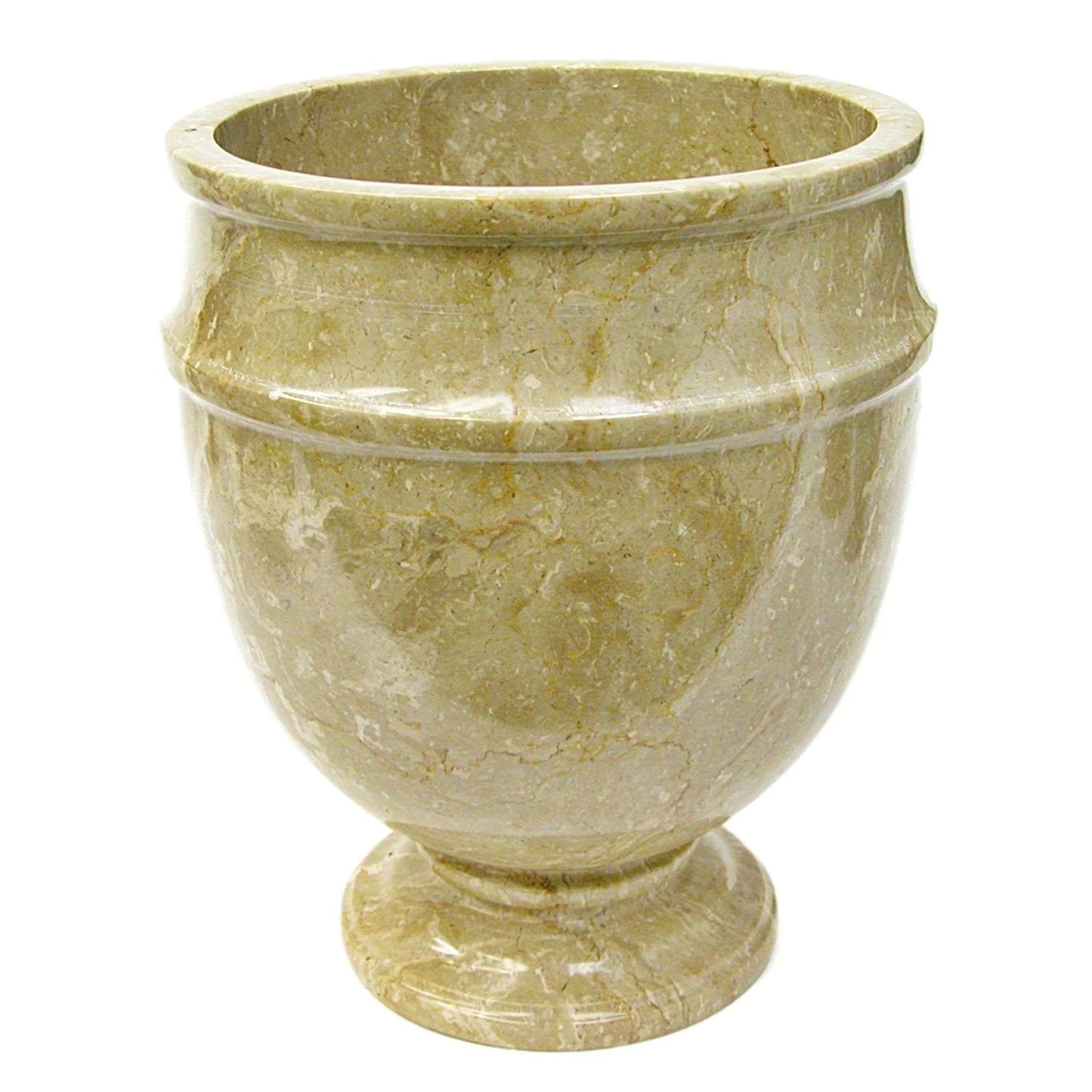 Sahara Beige Marble Bathroom Wastebasket | Siberian Collection - PoshaBella