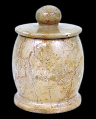 Sahara Beige Marble Decorative Jar | Cotton Jar