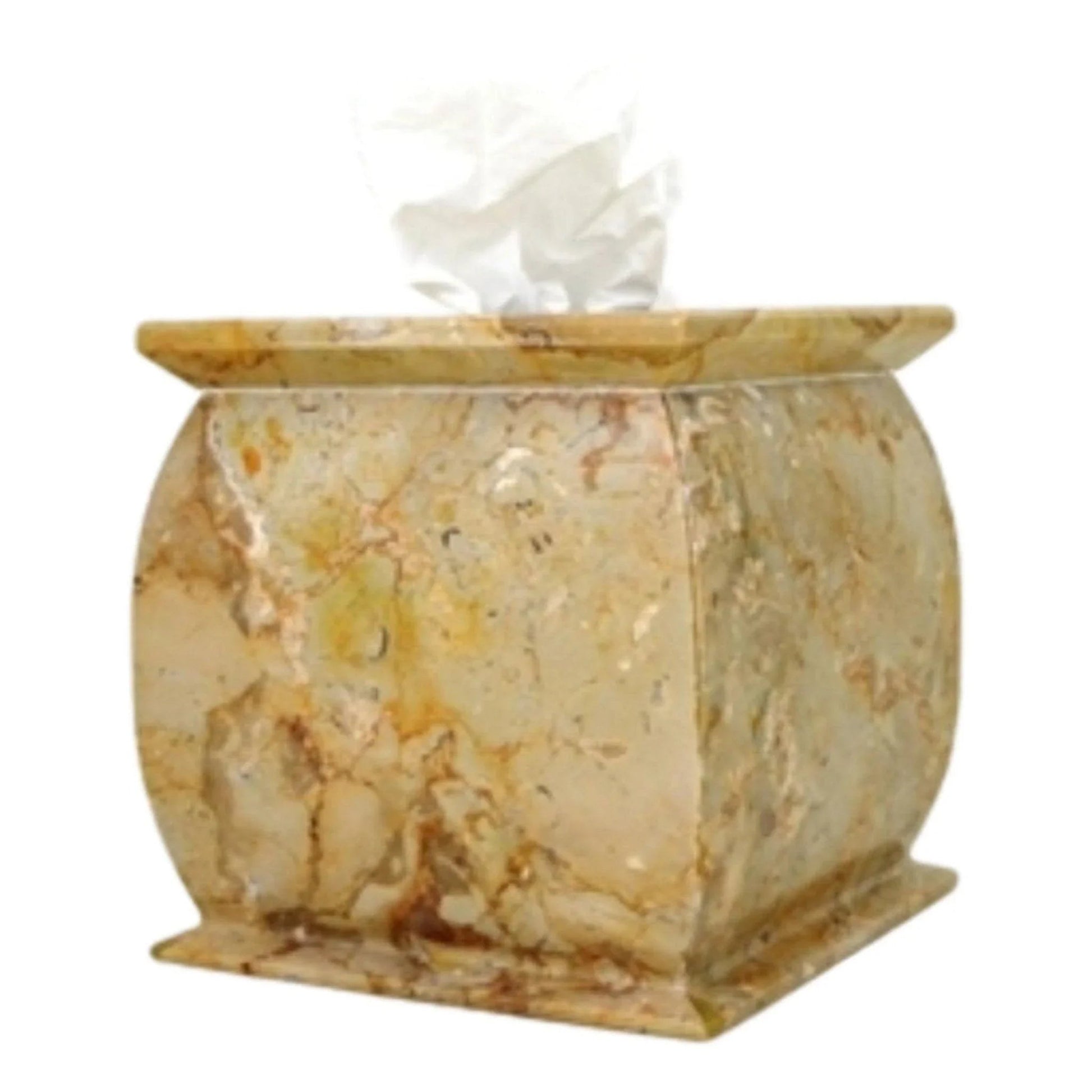Sahara Beige Marble Facial Tissue Holder - PoshaBella