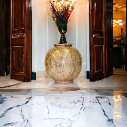 Sahara Beige Marble Large Vase - PoshaBella