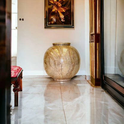 Sahara Beige Marble Large Vase - PoshaBella