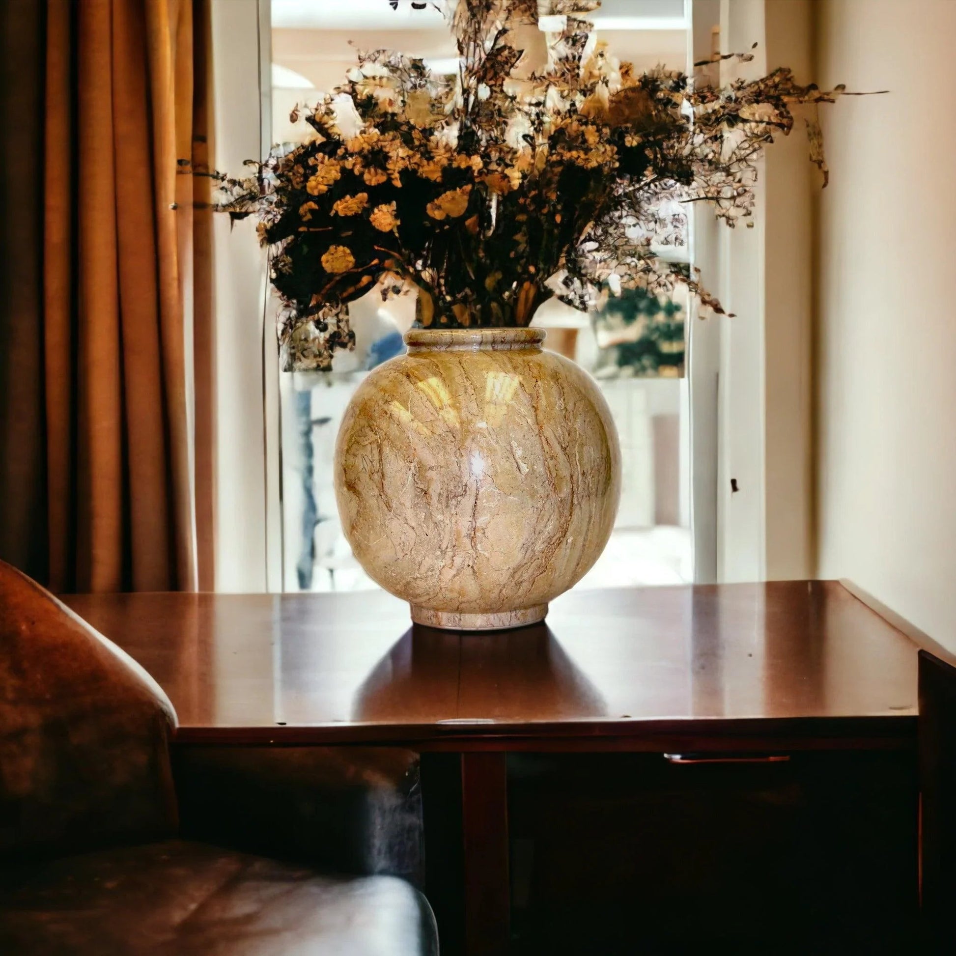 Sahara Beige Marble Large Vase - PoshaBella