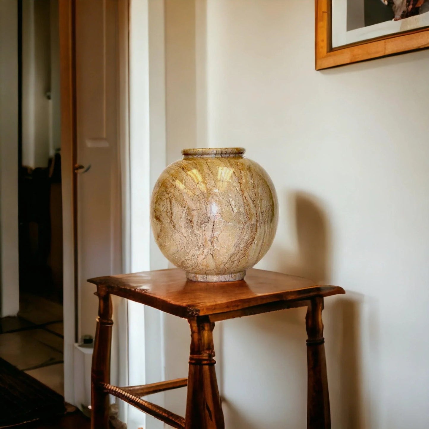 Sahara Beige Marble Large Vase - PoshaBella