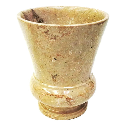 Sahara Beige Marble Wastebasket of Mediterranean Collection - PoshaBella