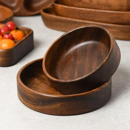 Salad Bowl - Boat-Shaped Walnut Wood