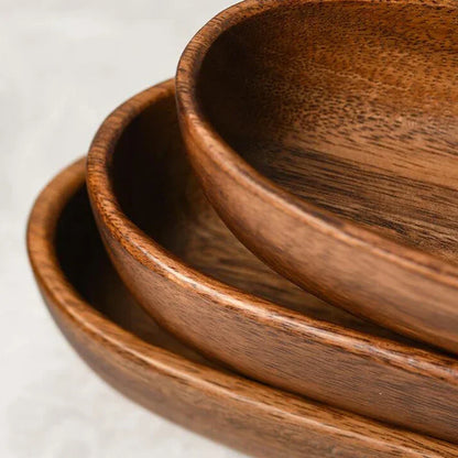 Salad Bowl - Boat-Shaped Walnut Wood