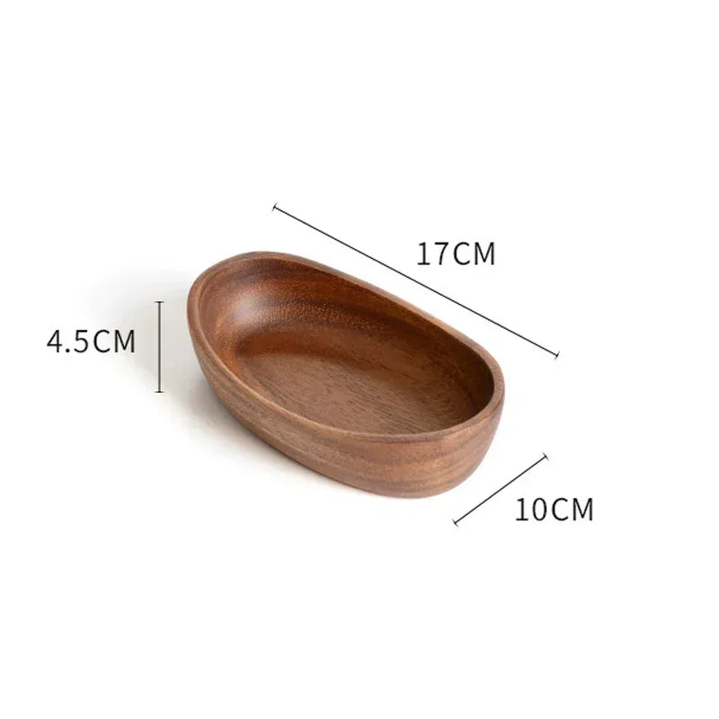 Salad Bowl - Boat-Shaped Walnut Wood
