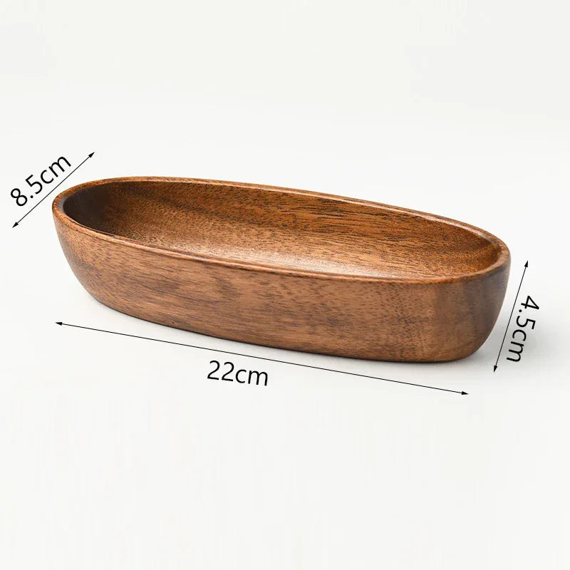 Salad Bowl - Boat-Shaped Walnut Wood