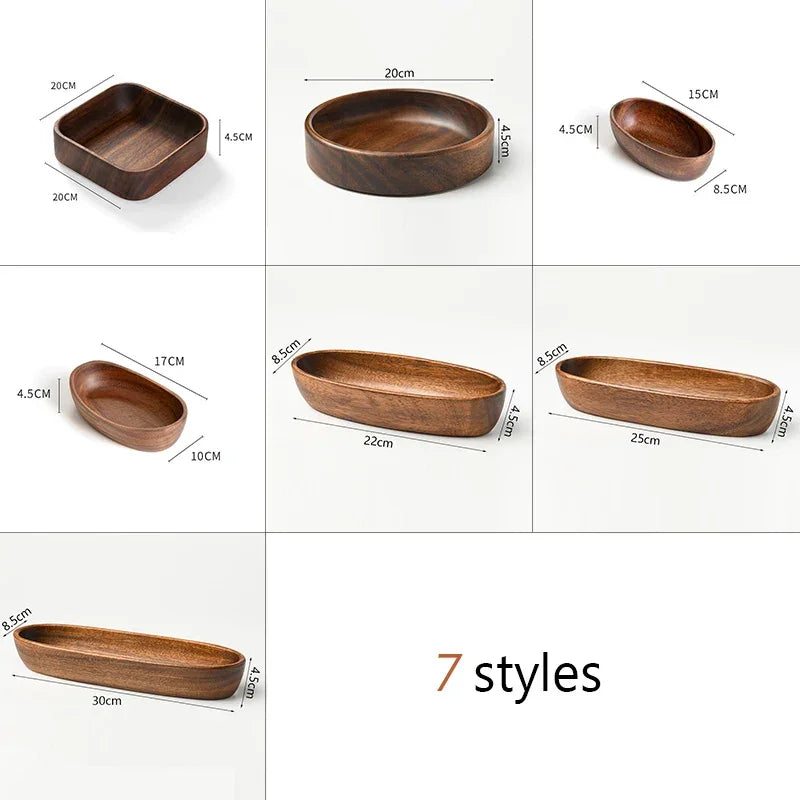 Salad Bowl - Boat-Shaped Walnut Wood