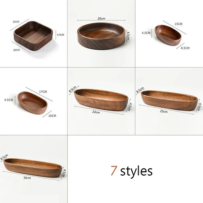 Salad Bowl - Boat-Shaped Walnut Wood