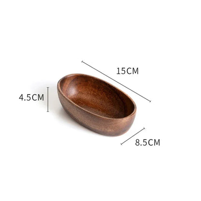 Salad Bowl - Boat-Shaped Walnut Wood