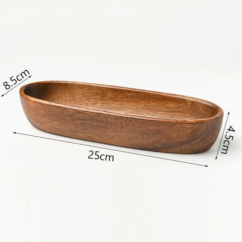 Salad Bowl - Boat-Shaped Walnut Wood
