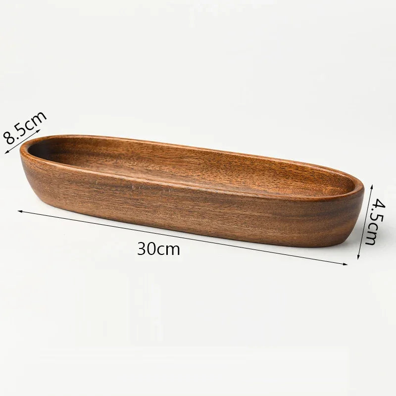 Salad Bowl - Boat-Shaped Walnut Wood