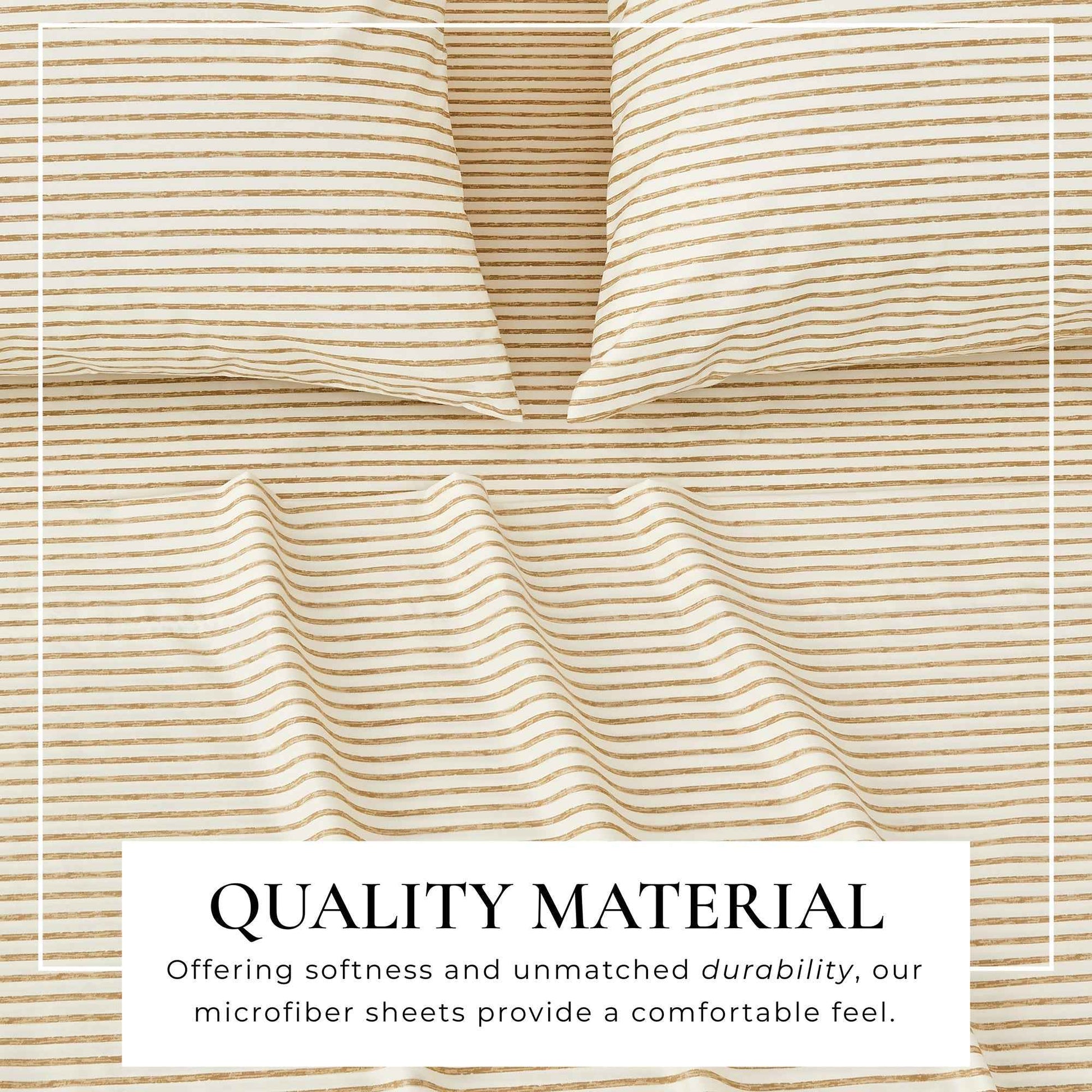 Striped Microfiber Sheet Set - Evette Collection