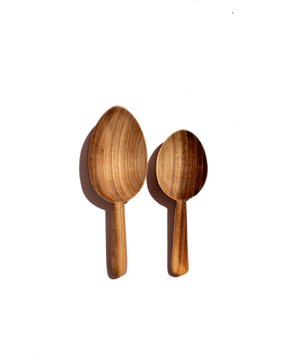 Walnut Scoop Spoon - Set of 2 - PoshaBella