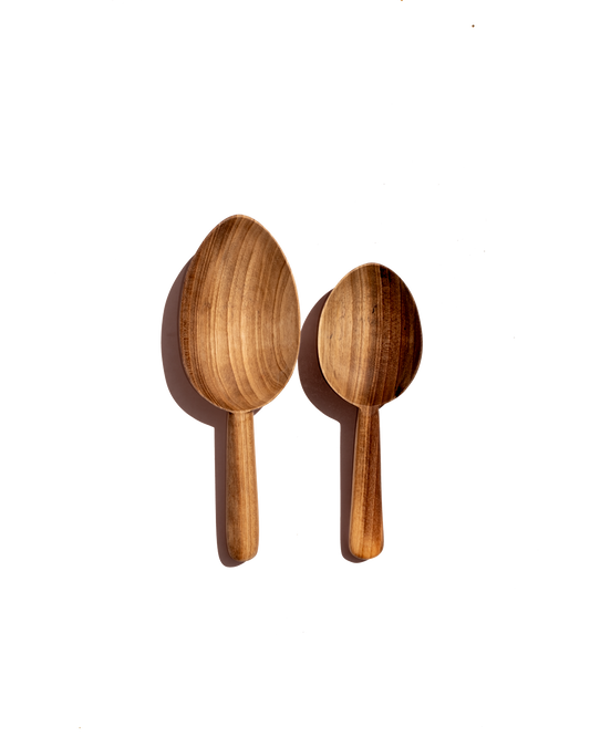 Walnut Scoop Spoon - Set of 2 - PoshaBella