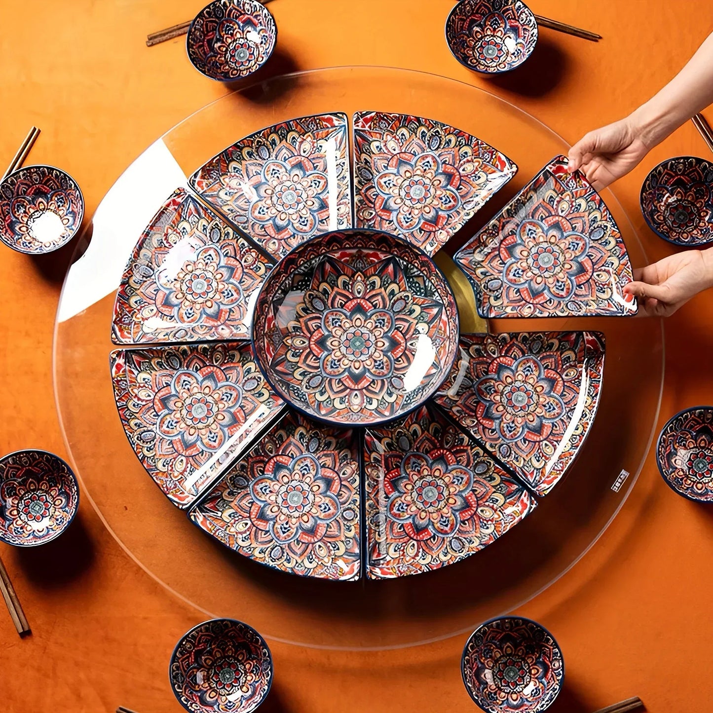 Serving Platter - Lacquered Ceramic Tiered