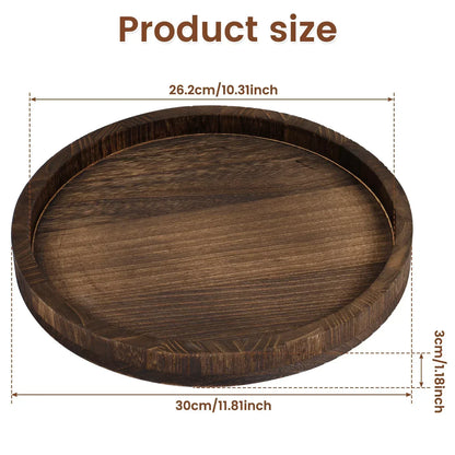 Serving Platter - Retro Wooden Round 30cm
