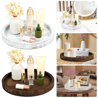 Serving Platter - Retro Wooden Round 30cm