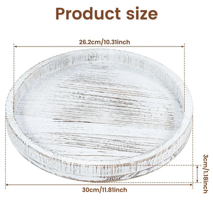 Serving Platter - Retro Wooden Round 30cm