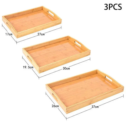 Serving Tray - Bamboo Wooden Rectangular