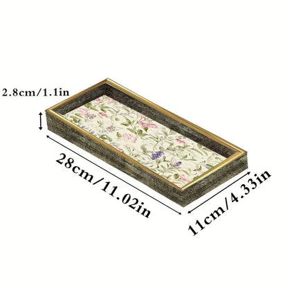 Serving Tray - Decorative Glass Golden