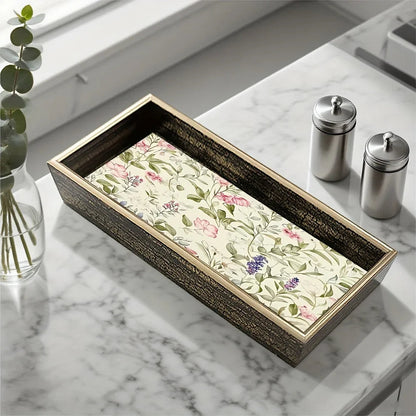 Serving Tray - Decorative Glass Golden