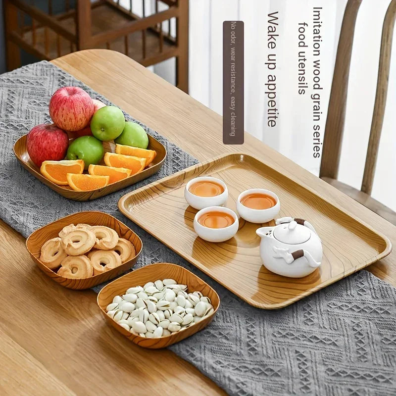 Serving Tray - Washable Plastic Striped