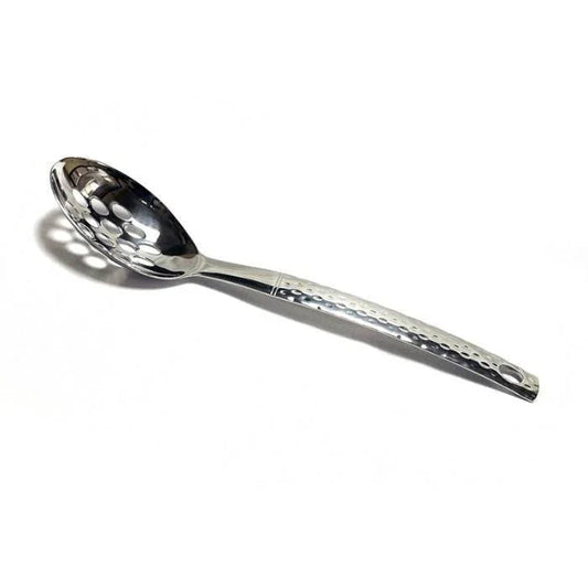 Slotted Spoon with Hammered Design Handle - PoshaBella