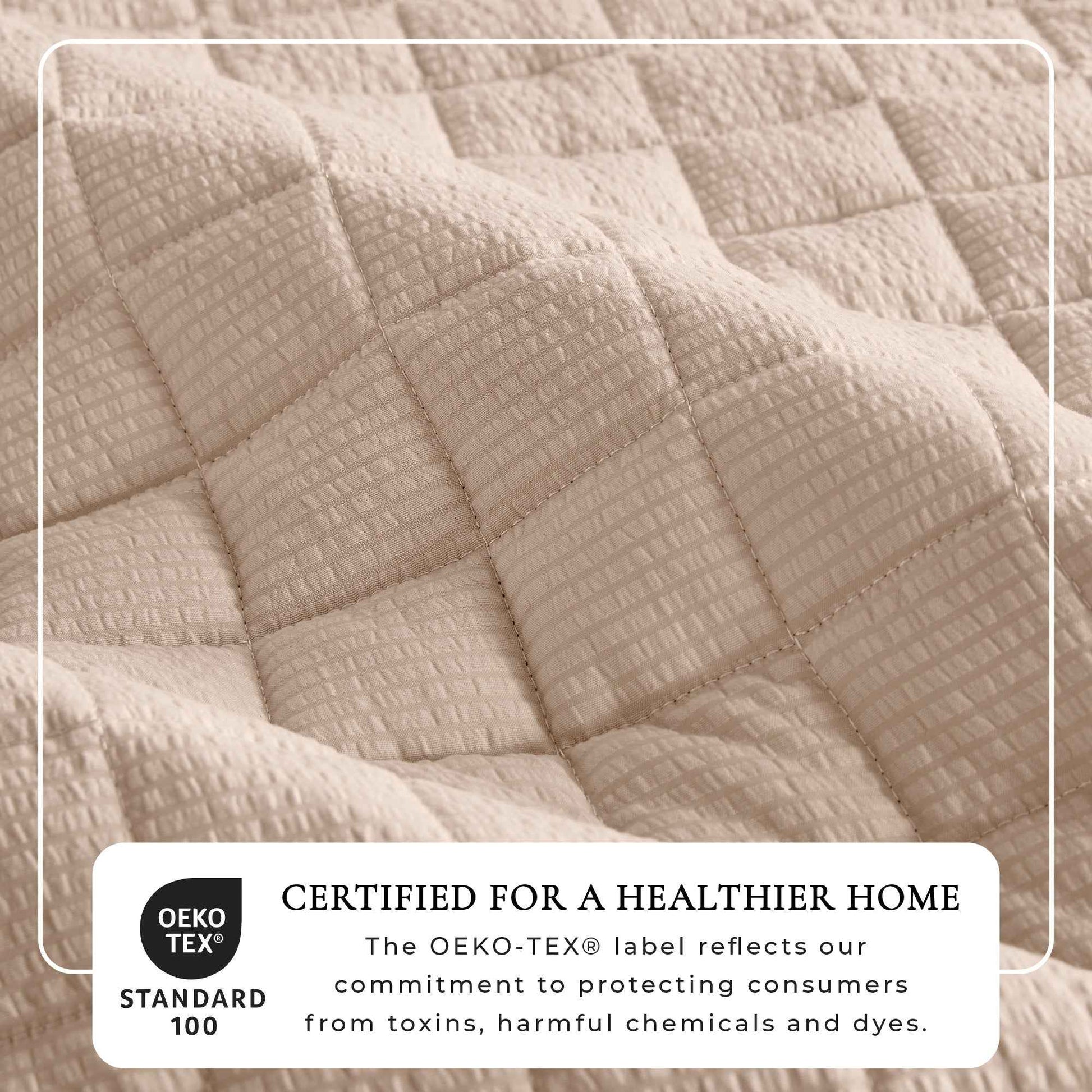 Box-Stitched Seersucker Quilt Set - Seersucker Collection