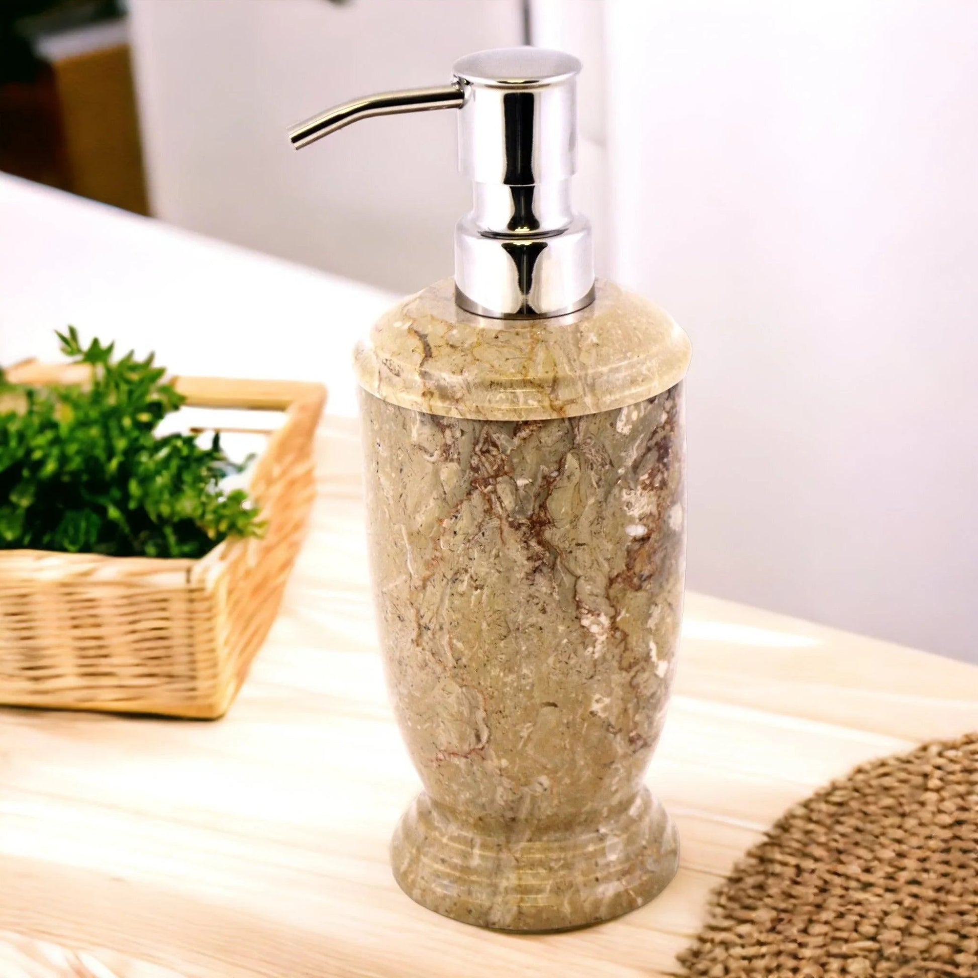 Soap & Lotion Dispenser of Sahara Beige Marble - PoshaBella