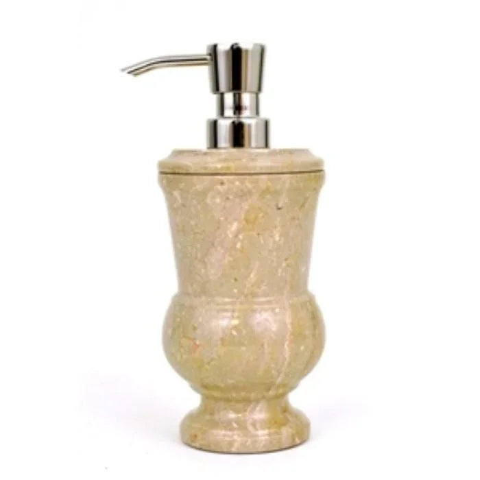 Soap & Lotion Dispenser of Sahara Beige Marble - Pacific Collection - PoshaBella