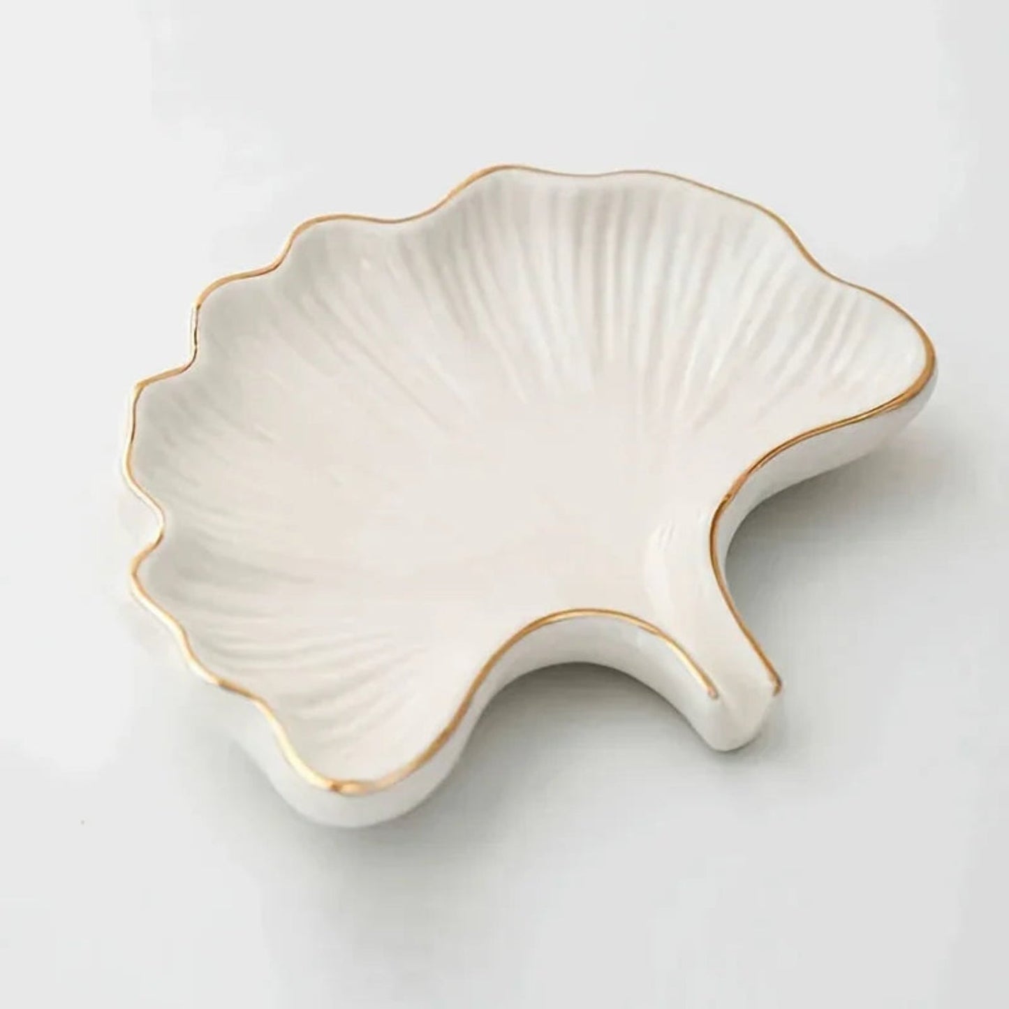 Soap Dish - Ceramic Golden Leaf