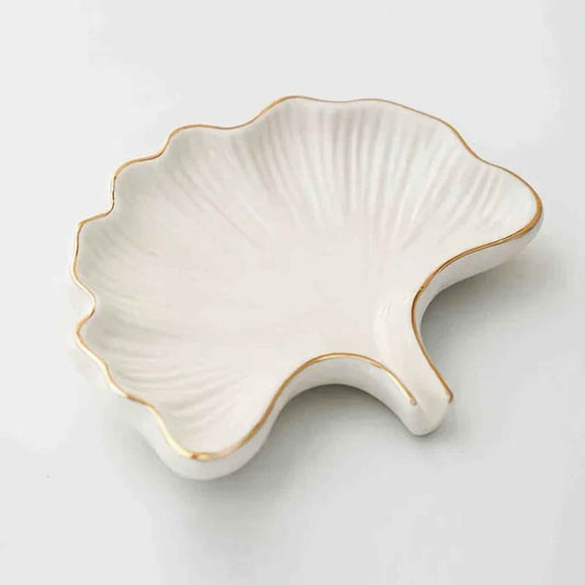 Soap Dish - Ceramic Golden Leaf