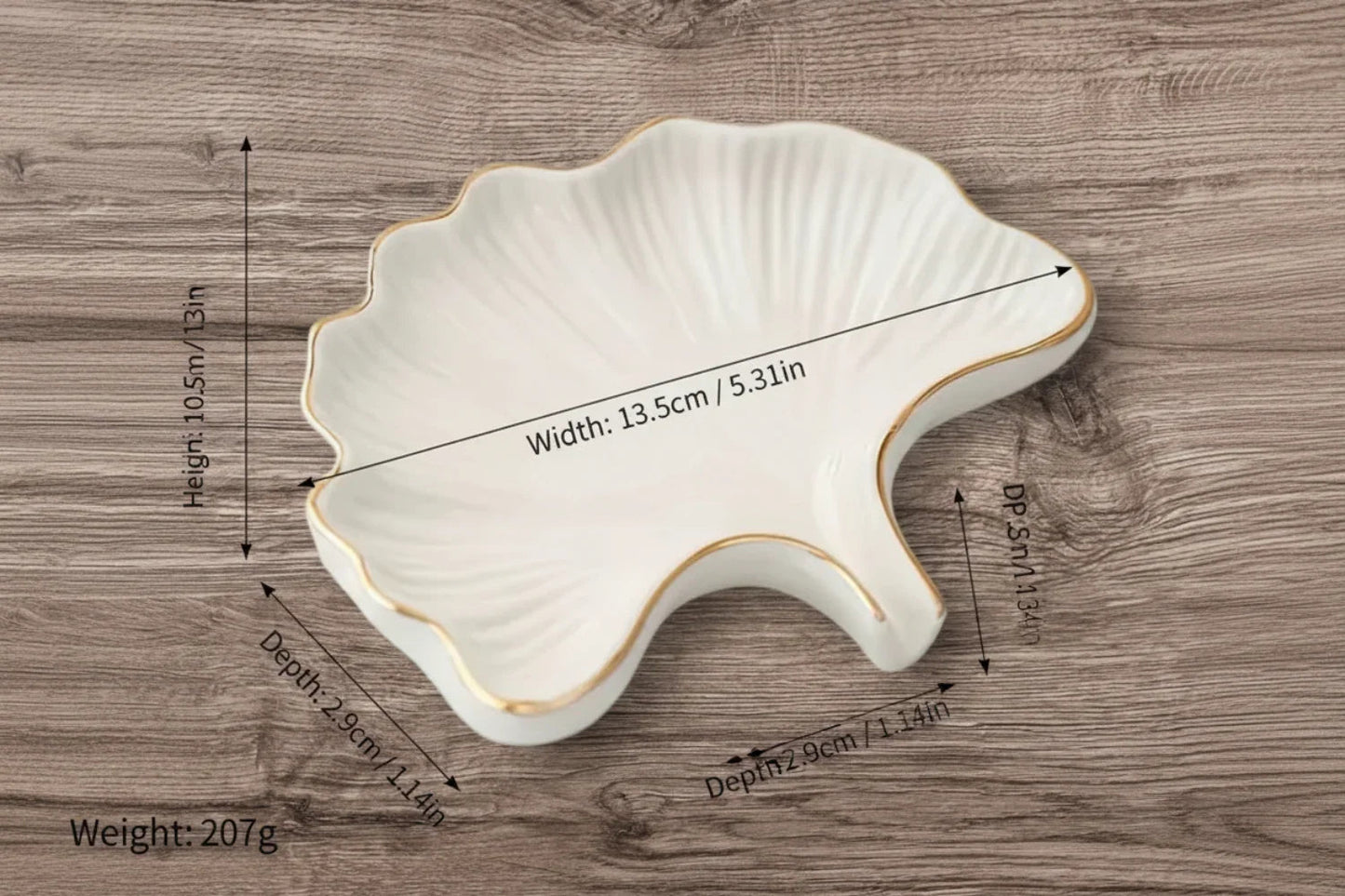 Soap Dish - Ceramic Golden Leaf
