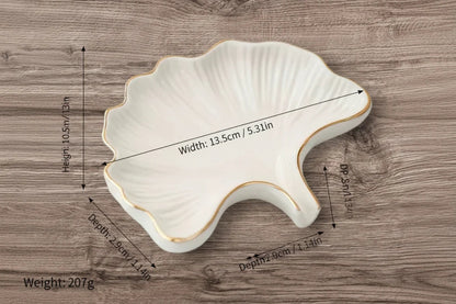 Soap Dish - Ceramic Golden Leaf