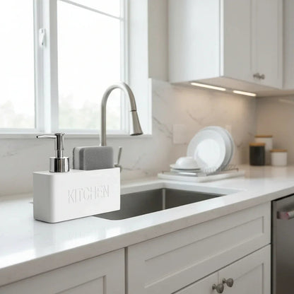 Soap Dispenser - Freestanding White Ceramic