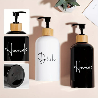 Soap Dispenser - Plastic Black & White 500ml
