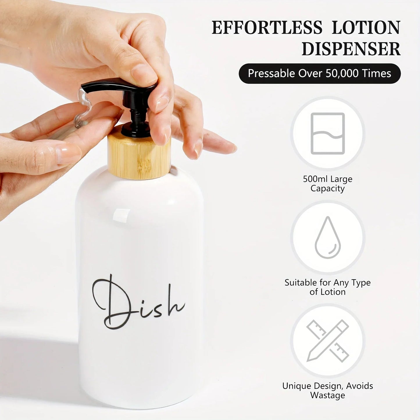 Soap Dispenser - Plastic Black & White 500ml