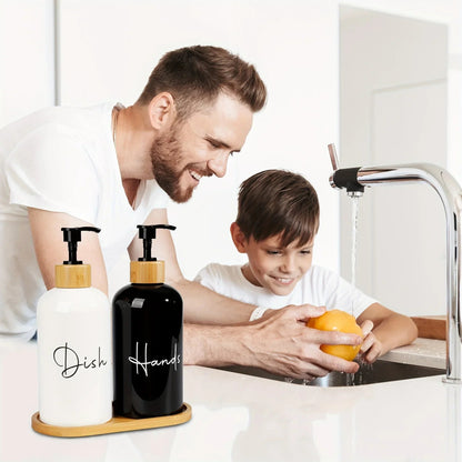 Soap Dispenser - Plastic Black & White 500ml