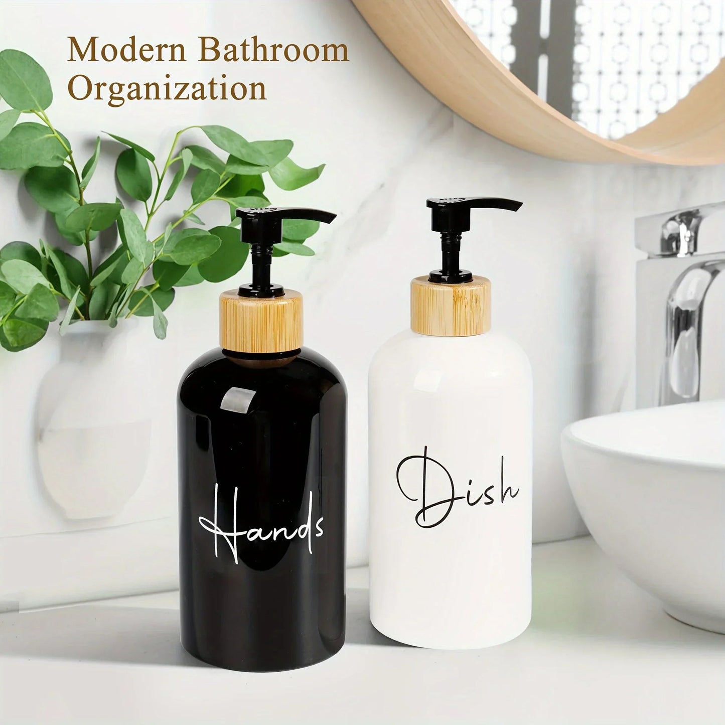 Soap Dispenser - Plastic Black & White 500ml