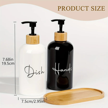 Soap Dispenser - Plastic Black & White 500ml