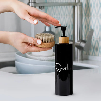 Soap Dispenser - Refillable Black Plastic