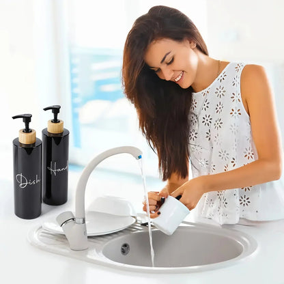 Soap Dispenser - Refillable Black Plastic