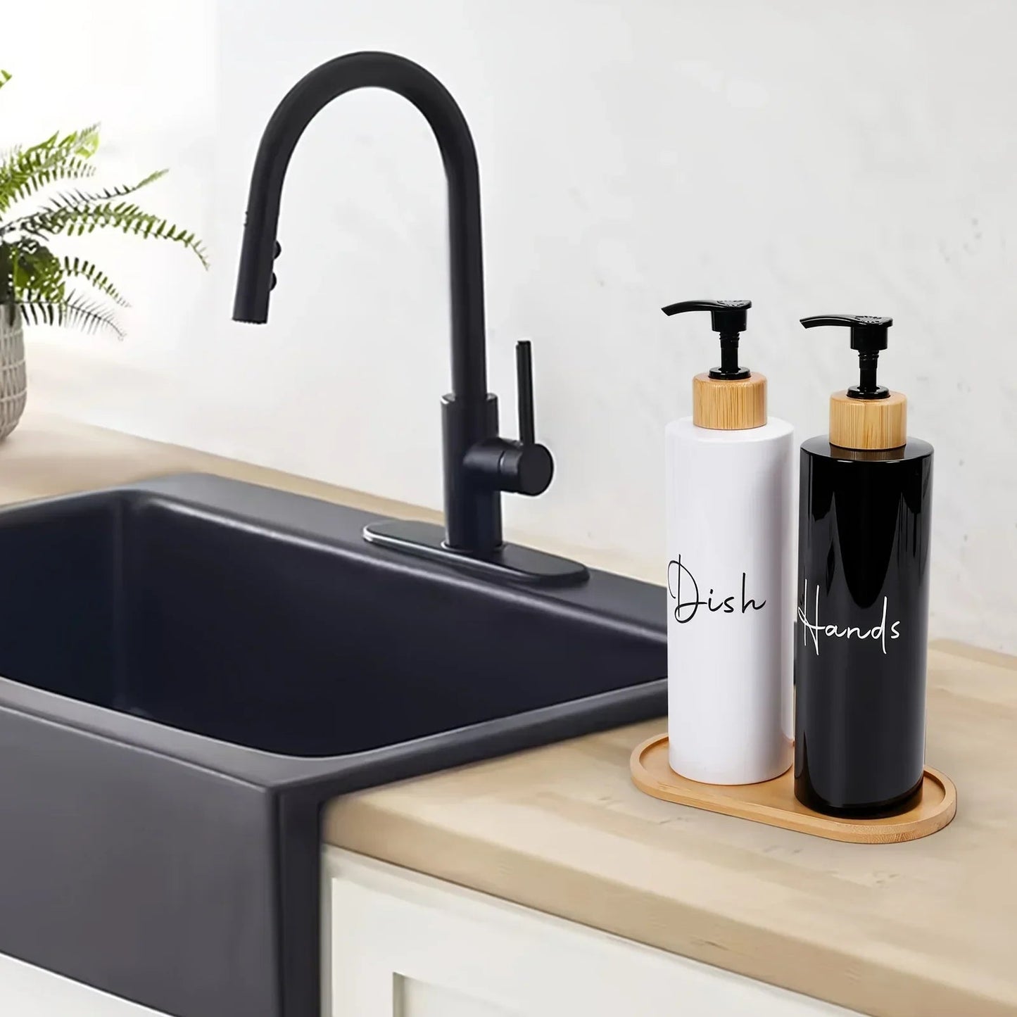 Soap Dispenser - Refillable Black Plastic
